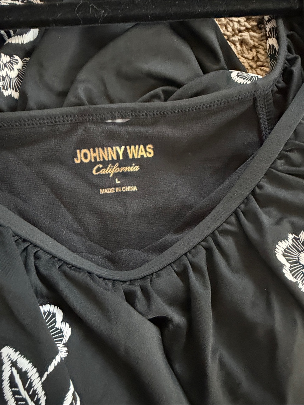 Johnny Was Wireless Floral Embroidered Off Shoulder Sofia Swimsuit Large Black - Picture 9 of 11